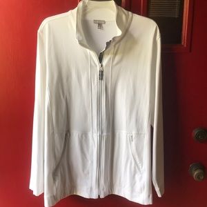T by Talbot white Knit Zip Jacket size 2X